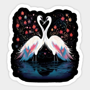 Whooping Crane Couple Valentine Sticker